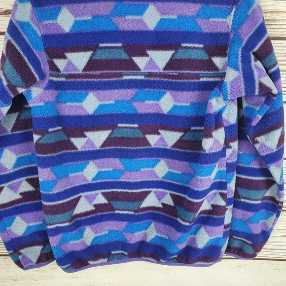 Patagonia Synchilla Womens Small Purple Guatemalan Tango Aztec Snap-T Pullover - Picture 9 of 10